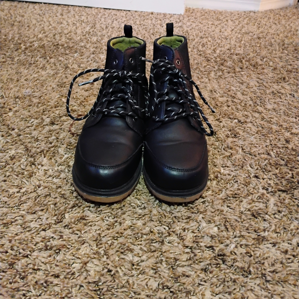 Wonder Nation Boy's Black Leather Boots